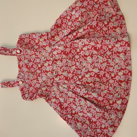 Janie Jack Red and Pink Floral Sleeveless Dress Size Small - Picture 1 of 10